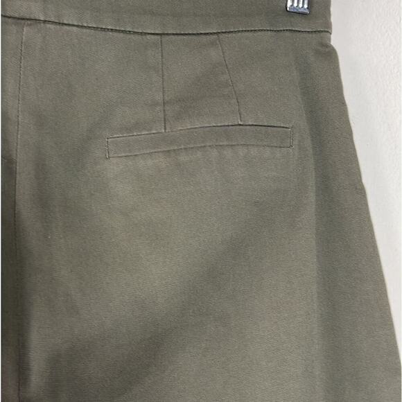 REISS HIGH-RISE WIDE-LEG  CROP OLIVE GREEN PANTS SIZE 10 - Picture 5 of 8